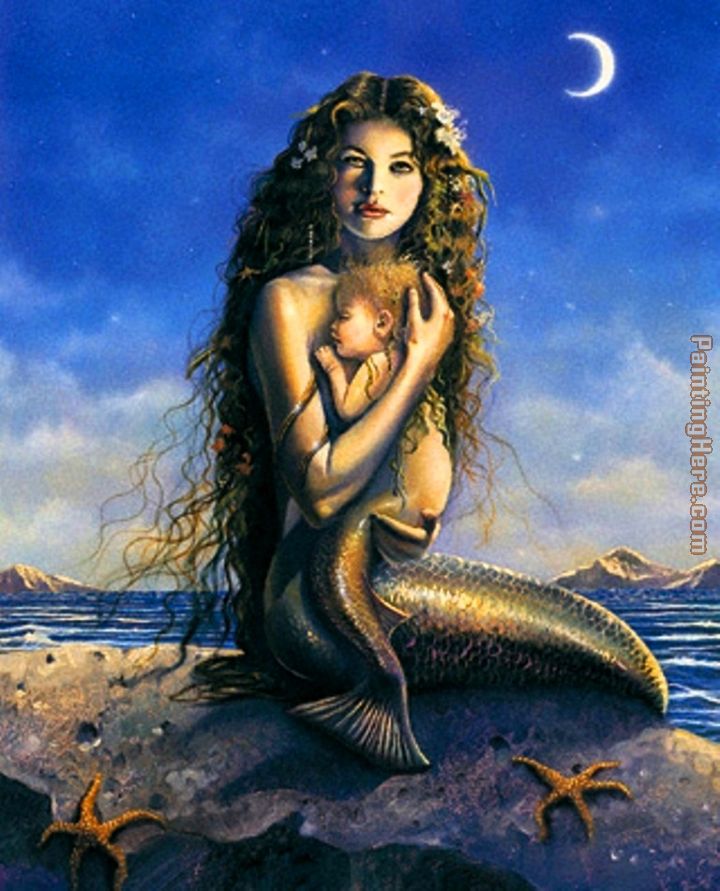2014 Portrait Mermaid Mother and Baby